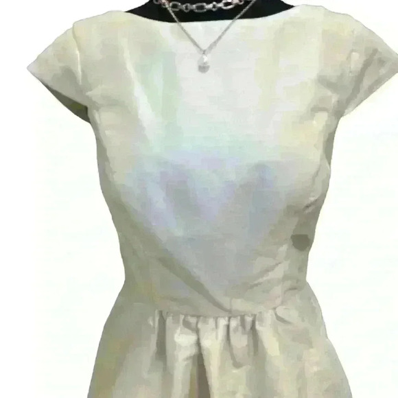 Alfred Sung D570 Champagne Cap Sleeve Dress - Picture 3 of 8